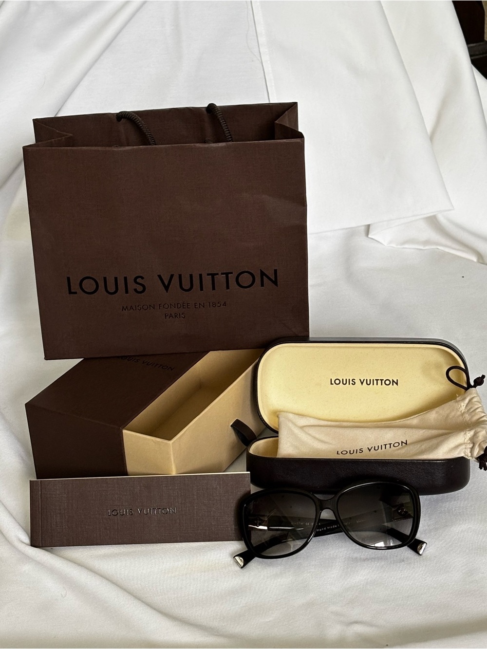 Louis Vuitton Black Sunglasses with Case and Packaging